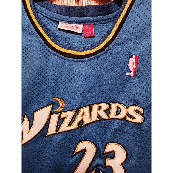 Michael Jordan (Mitch/Ness)-(Wizards)-(Jersey)-(Blue)-(Good Cond.)-(XL)-$100.00 - Picture 9 of 12